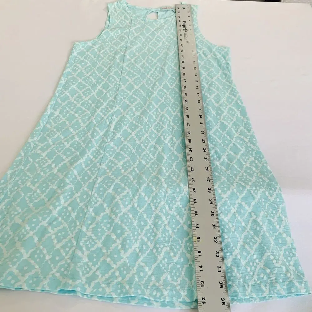 Fresh Produce Dress Women S Blue Aqua Sleeveless Beach Pool Vacation Cotton Midi